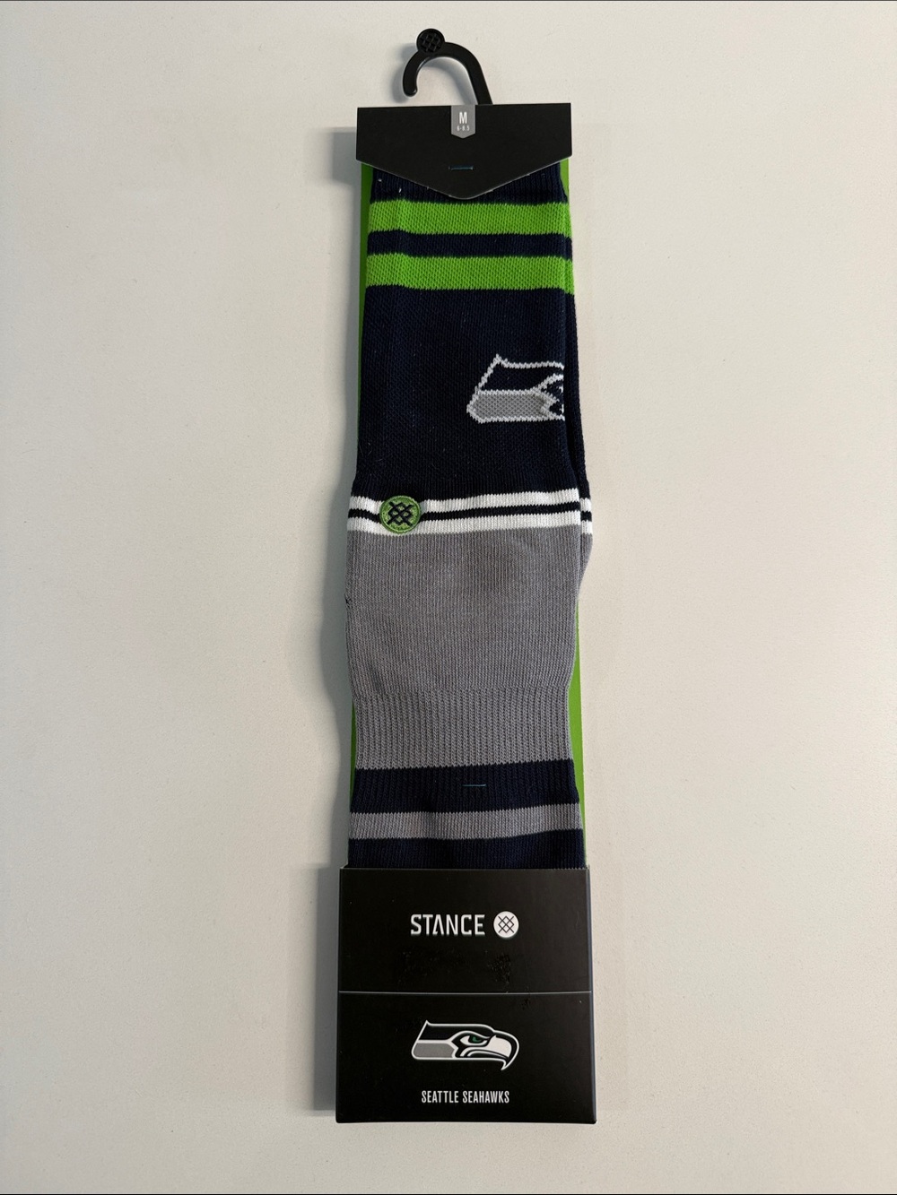 New Stance Seahawks Sideline Socks, NFL Seattle Seahawks Socks Size M 6-8.5